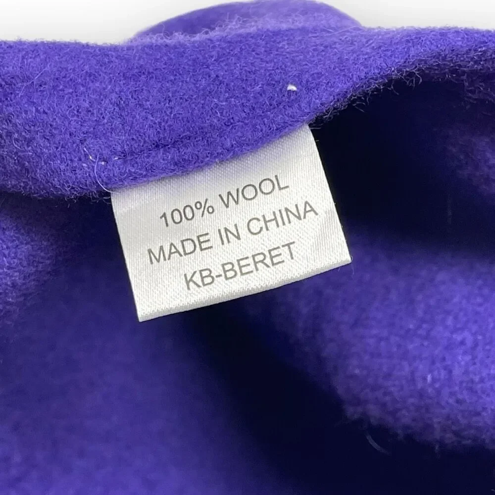 KB Beret Hat Purple Wool Felt Classic Beret Cap Cabbie Newsboy Women’s OSFM